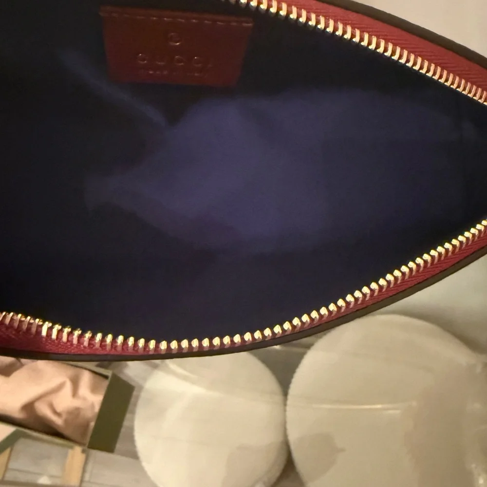 Gucci Red and Blue Geometric Pouch